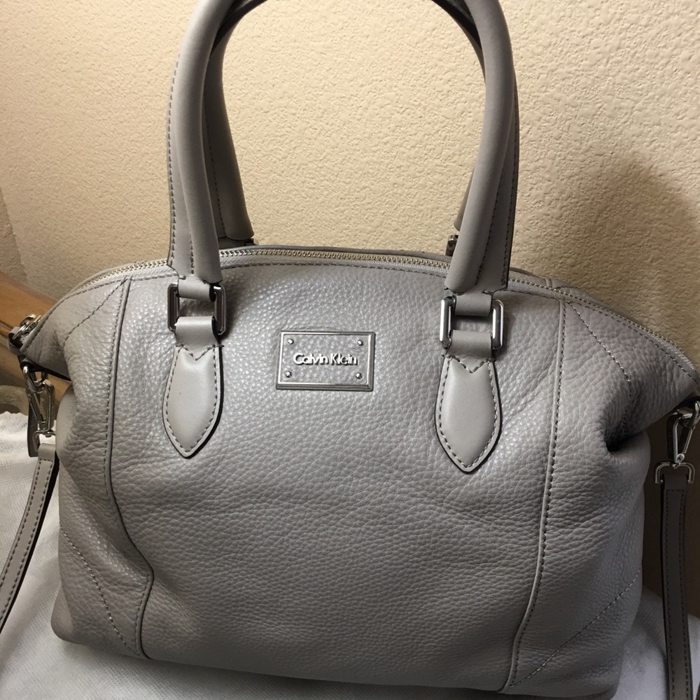 Calvin Klein pebble leather satchel handbag
